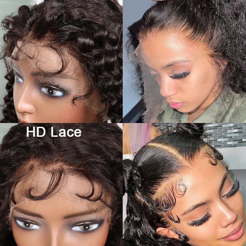 30 40 Inch 13x6 Raw Virgin Brazilian Hair HD Lace Frontal Wig Pre Plucked 13x4 Transparent Lace Front Human Hair Deep Wave Wigs