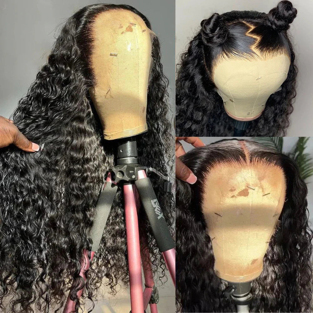 30 40 Inch 13x6 Raw Virgin Brazilian Hair HD Lace Frontal Wig Pre Plucked 13x4 Transparent Lace Front Human Hair Deep Wave Wigs