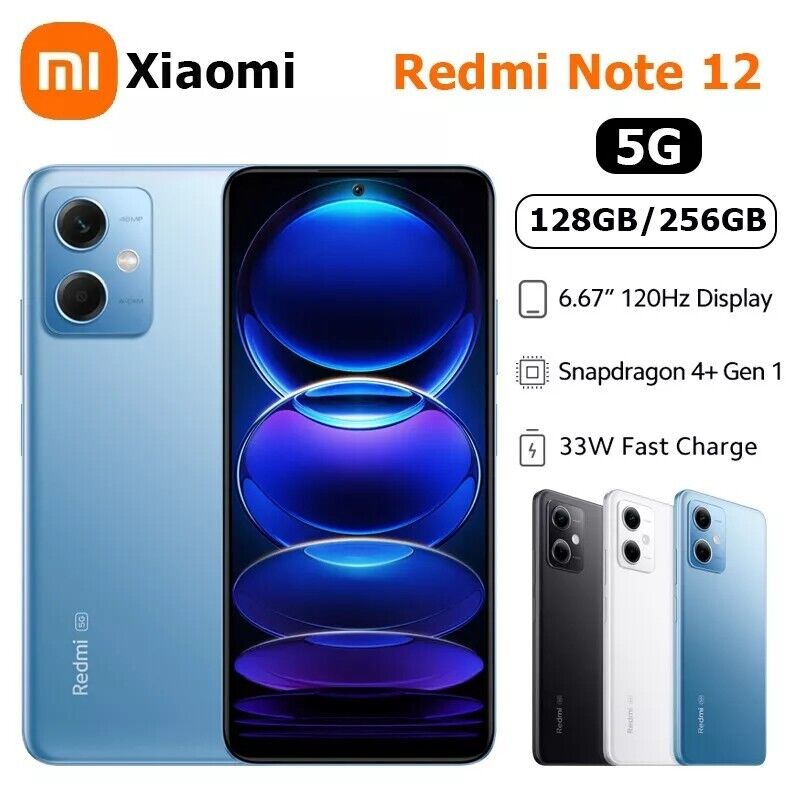 【Pre-Owned】Xiaomi Redmi Note 12 5G Android 6/128GB 8/128GB 8/256GB Phone 6.67" 48.0MP