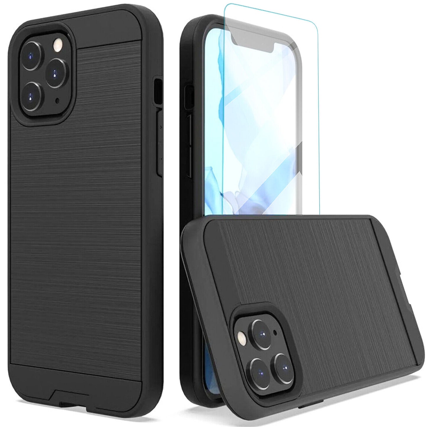 For iPhone 11 Pro Max/11/11 Pro Case Phone Cover Shockproof + Screen Protector