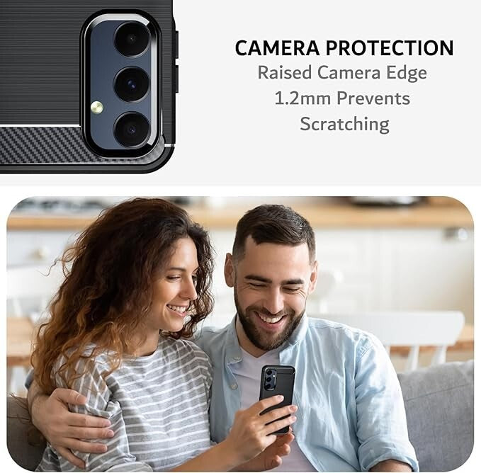 For OPPO RENO 12F CARBON FIBER PHONE CASE SHOCKPROOF SLIM HEAVY DUTY BLACK COVER