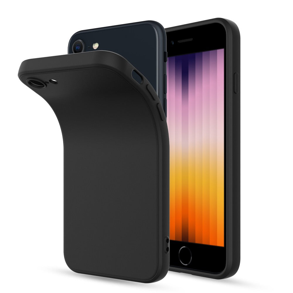 For iPhone 7/8/SE/SE 3 Case Liquid Silicone Shockproof Cover + Tempered Glass US