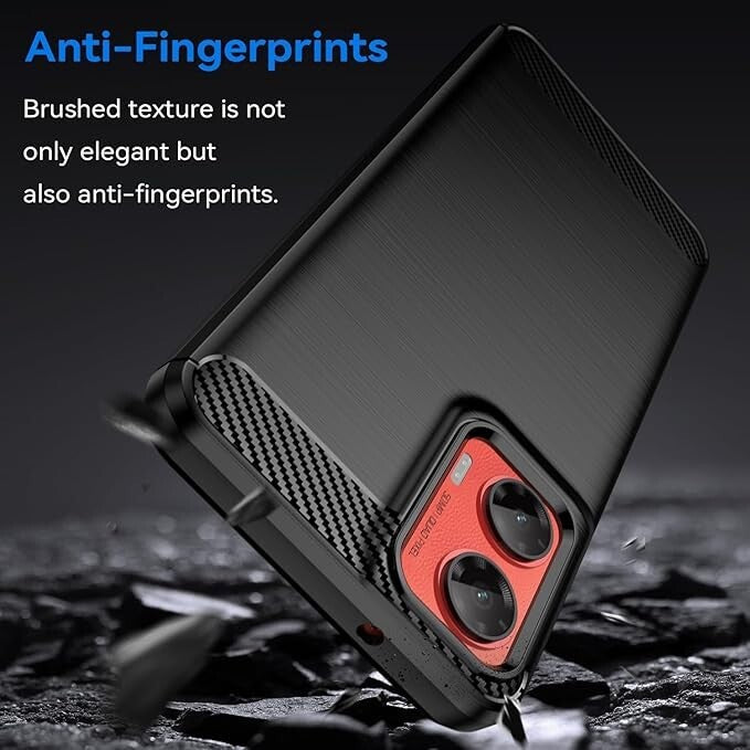 For HONOR X6B CARBON FIBER PHONE BLACK CASE SHOCKPROOF SLIM HEAVY DUTY COVER