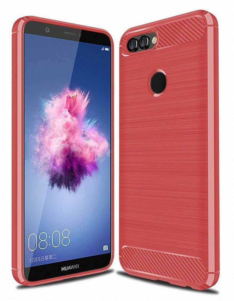 For Huawei P Smart 2017 2019 Clear Black Blue Carbon Fiber Gel Phone Case Cover