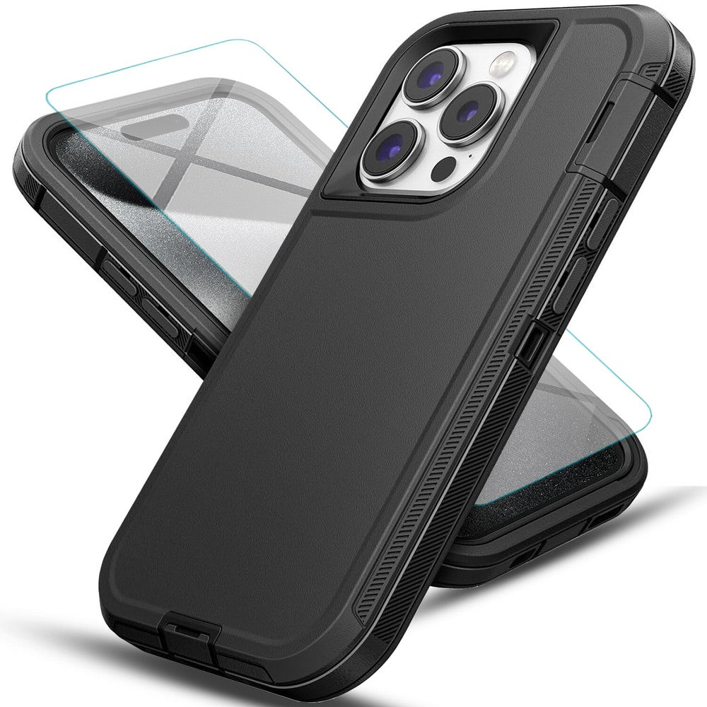 For iPhone 13/13 Pro Max/13 Mini Case Cover Phone Shockproof + Tempered Glass