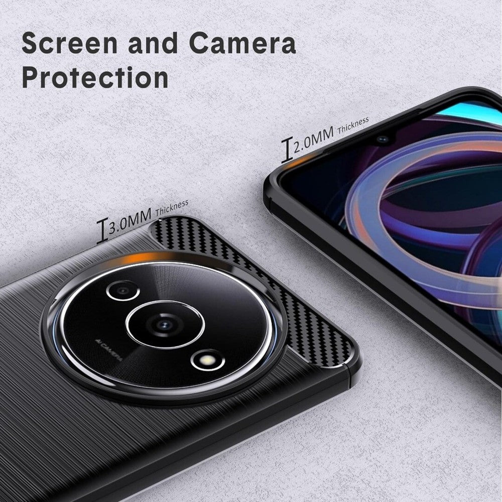 Case For Xiaomi Redmi A3 (2024), Silicone Carbon Fibre Shockproof Phone Cover