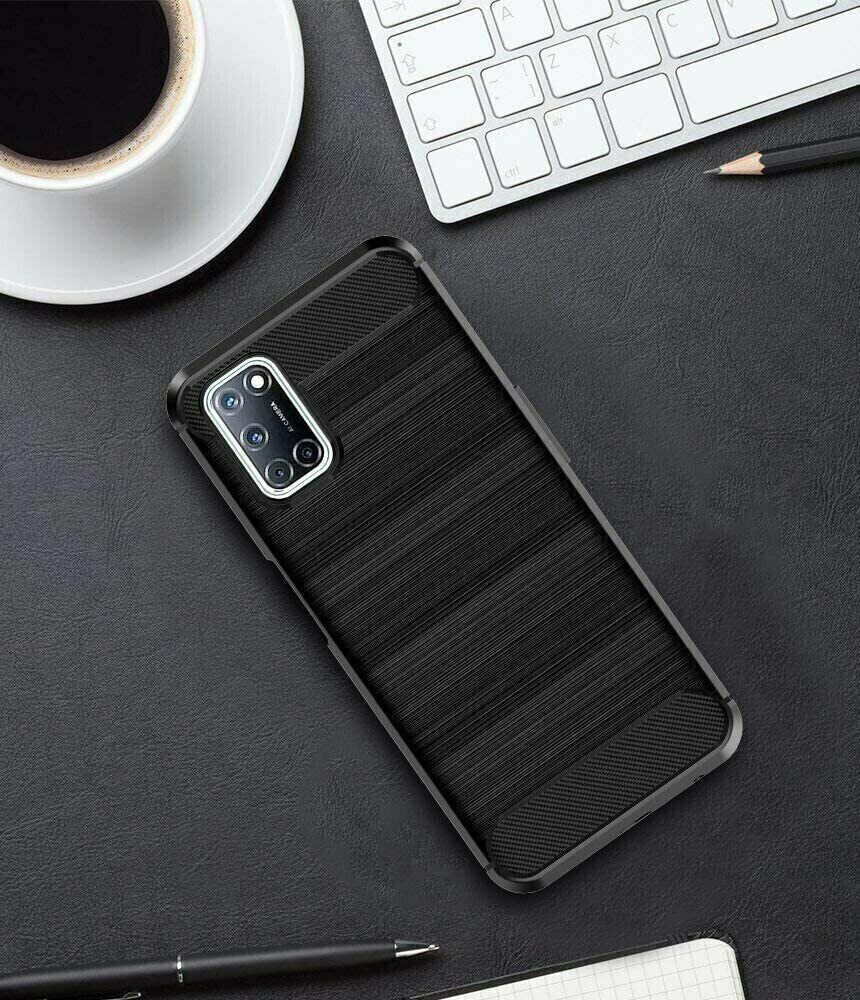 For HUAWEI P10 LITE CARBON FIBER SHOCKPROOF CASE BLACK HEAVY DUTY PHONE COVER