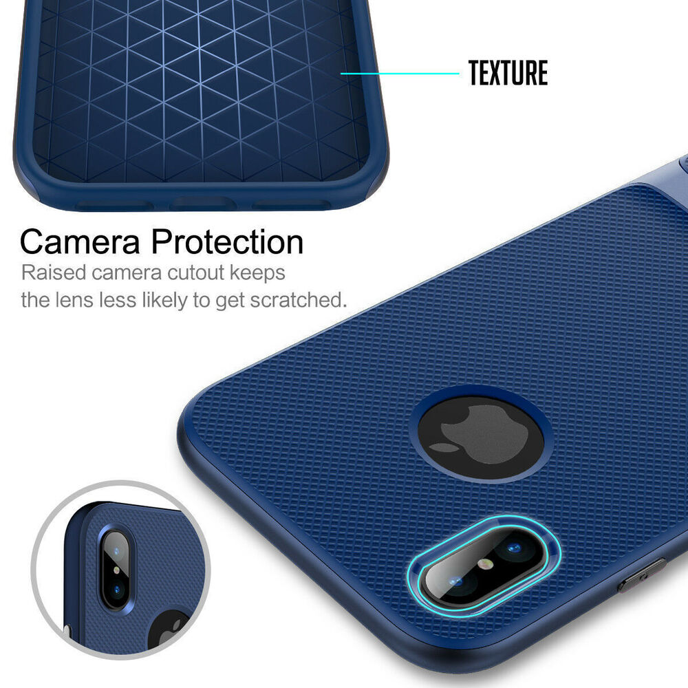 For Apple iPhone XS X Shockproof Phone Case +Tempered Glass Screen Protector