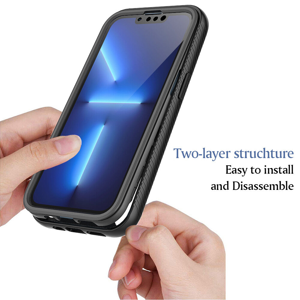 For iPhone 16e 16 15 Pro Max Full Body Rugged Phone Case with Screen Protector