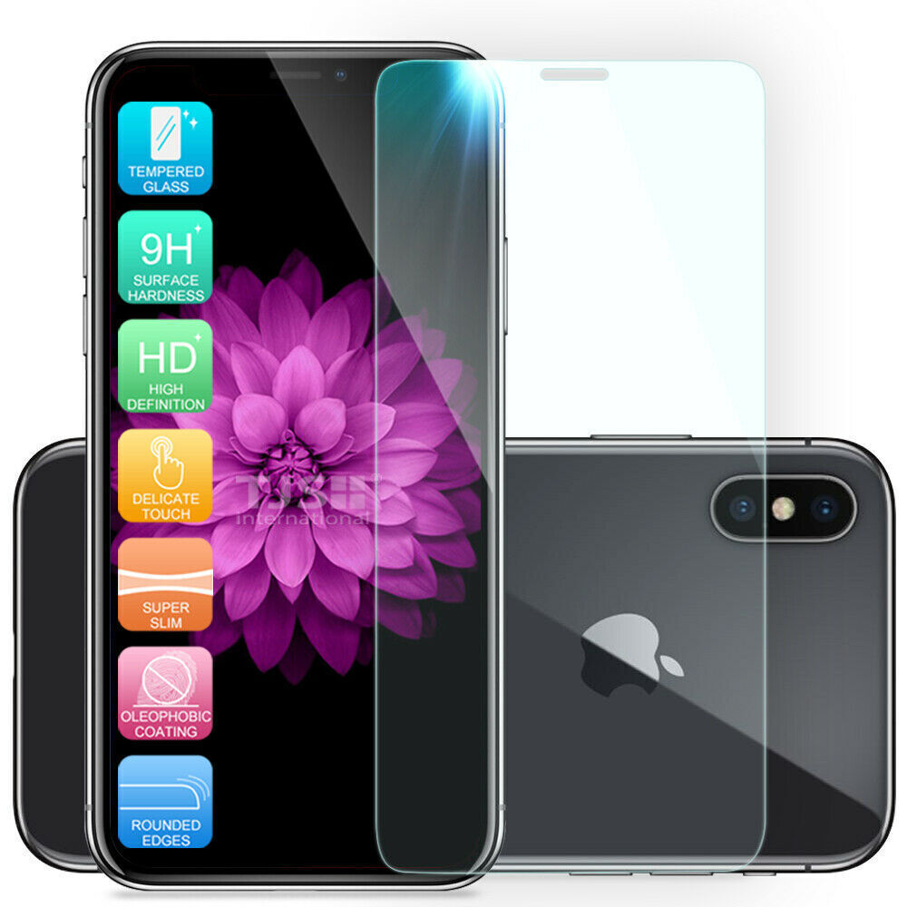 For Apple iPhone XS X Shockproof Phone Case +Tempered Glass Screen Protector