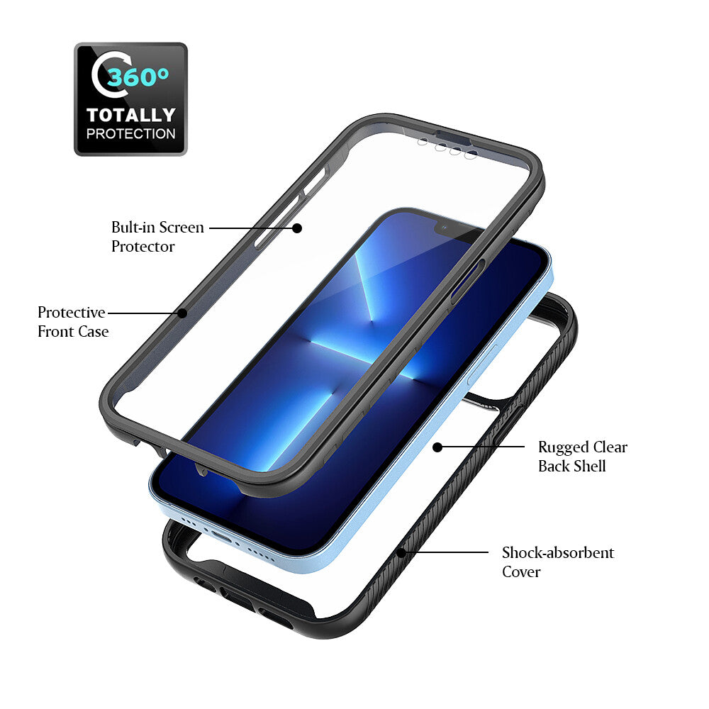 For iPhone 16e 16 15 Pro Max Full Body Rugged Phone Case with Screen Protector