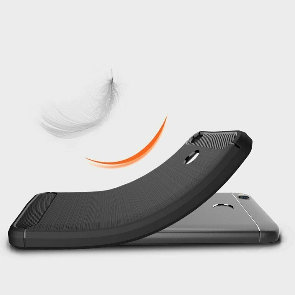 For HUAWEI P60 CARBON FIBRE CASE SHOCKPROOF SLIM HEAVY DUTY BLACK PHONE COVER