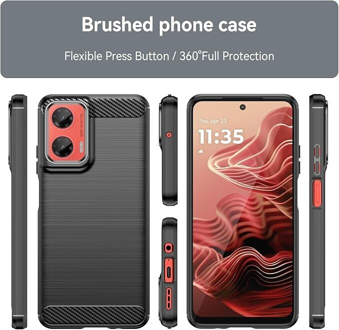 For HONOR X6B CARBON FIBER PHONE BLACK CASE SHOCKPROOF SLIM HEAVY DUTY COVER