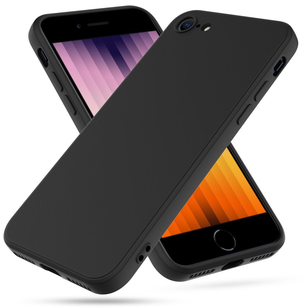 For iPhone 7/8/SE/SE 3 Case Liquid Silicone Shockproof Cover + Tempered Glass US