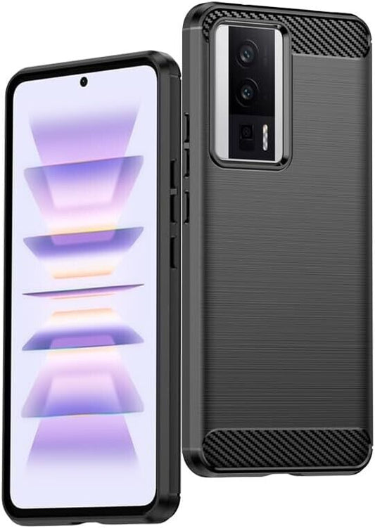 For XIAOMI REDMI K60 CARBON FIBRE CASE SHOCKPROOF HEAVY DUTY BLACK PHONE COVER