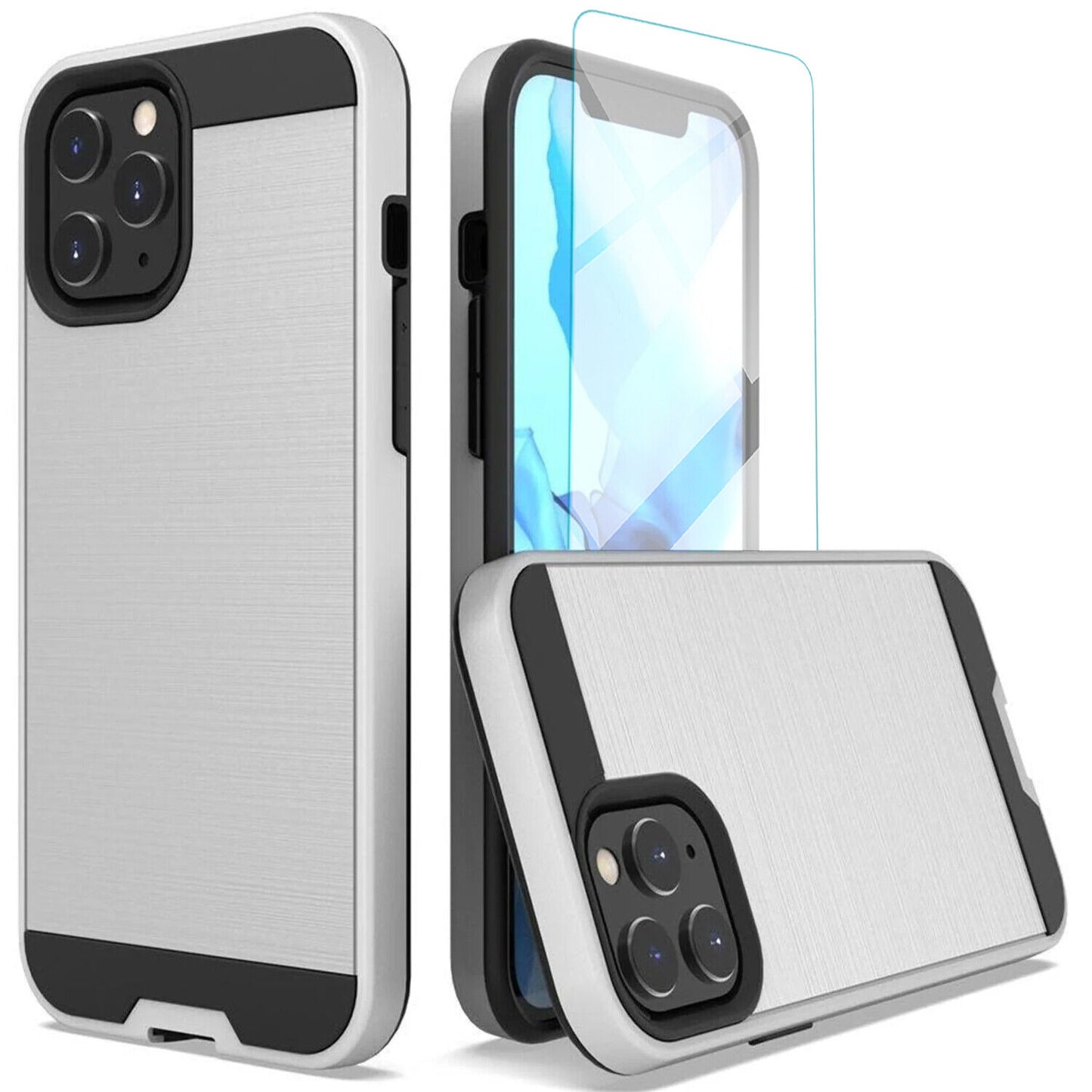 For iPhone 11 Pro Max/11/11 Pro Case Phone Cover Shockproof + Screen Protector