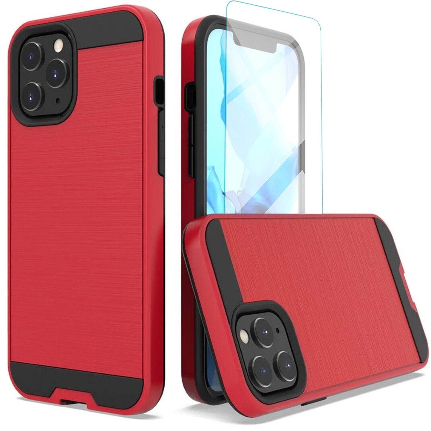 For iPhone 11 Pro Max/11/11 Pro Case Phone Cover Shockproof + Screen Protector