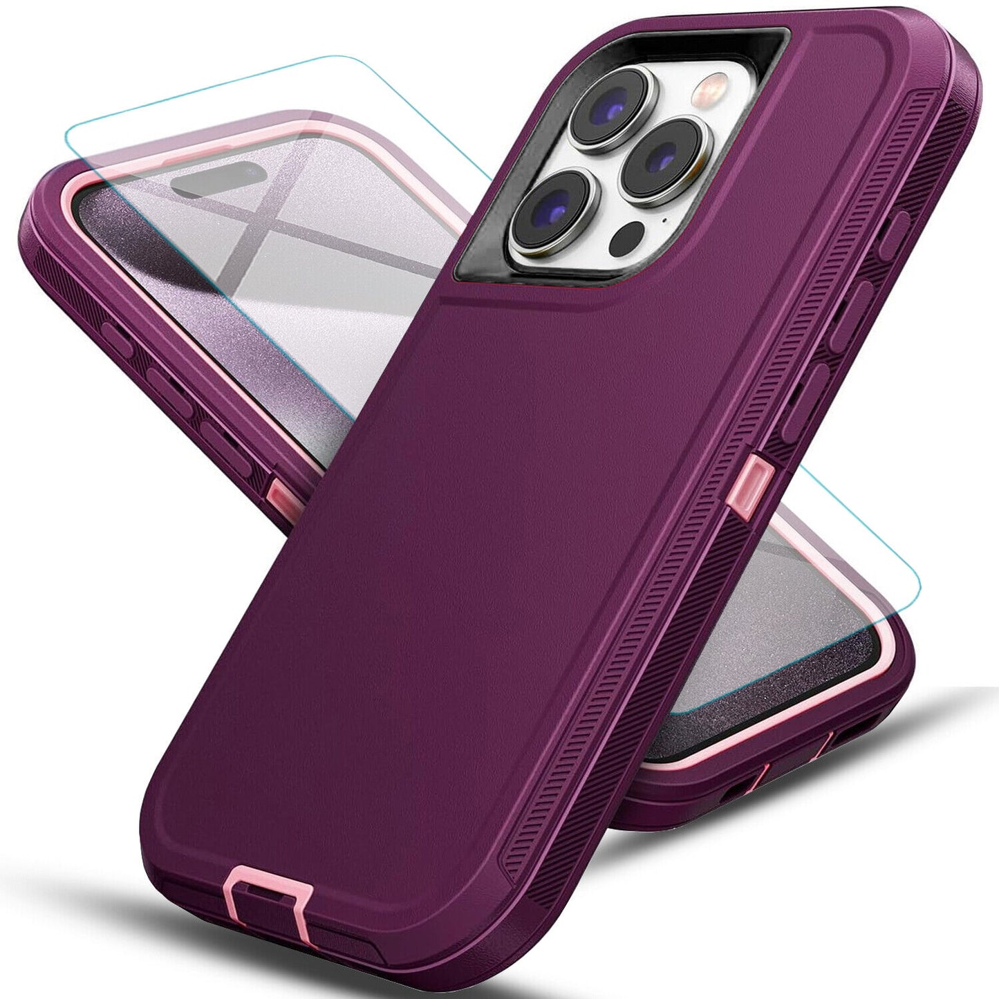 For iPhone 13/13 Pro Max/13 Mini Case Cover Phone Shockproof + Tempered Glass