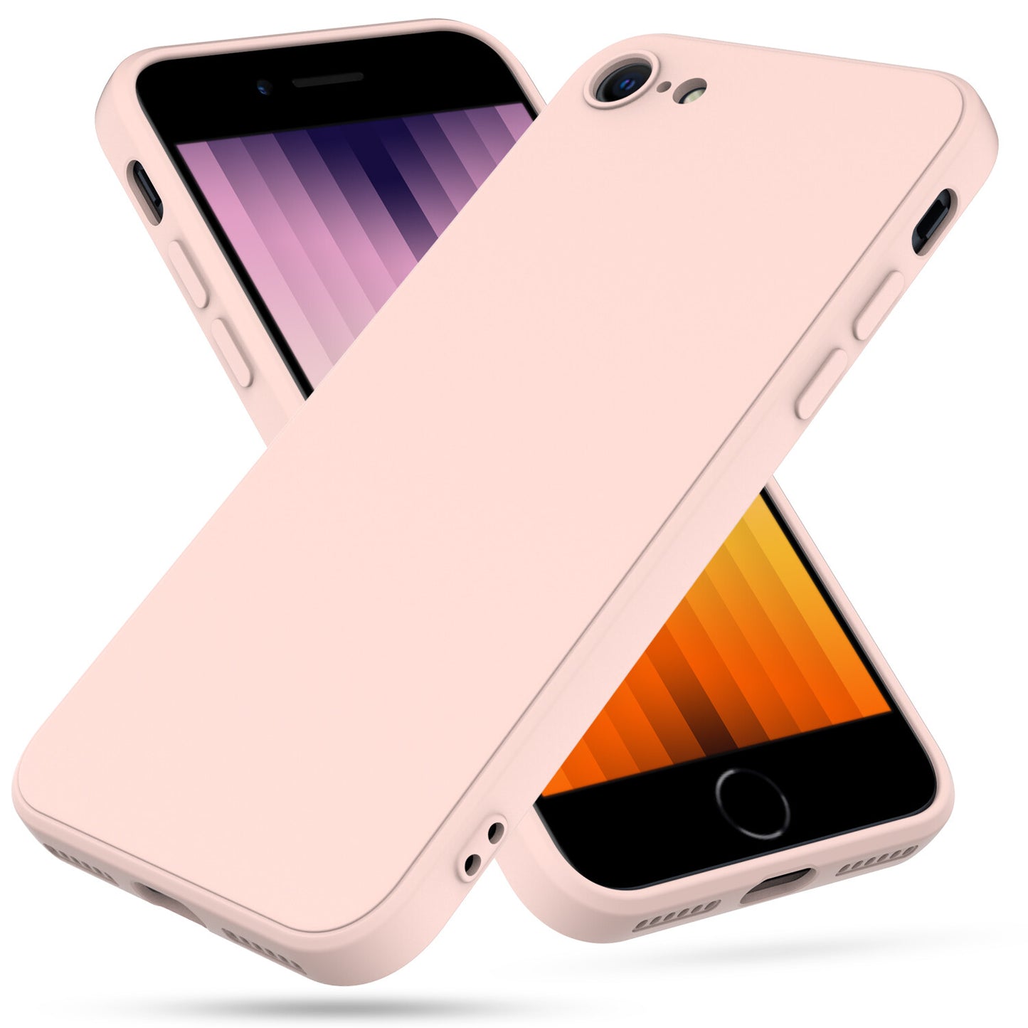 For iPhone 7/8/SE/SE 3 Case Liquid Silicone Shockproof Cover + Tempered Glass US