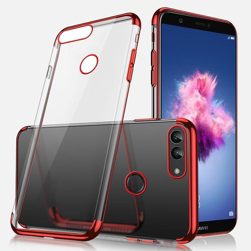 For Huawei P Smart 2017 2019 Clear Black Blue Carbon Fiber Gel Phone Case Cover