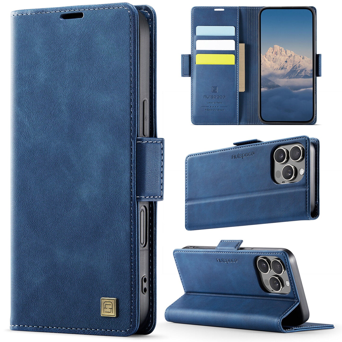Leather Wallet Cell Phone Case For iPhone 16 15 Pro Max 14 Plus 13 12 Cover