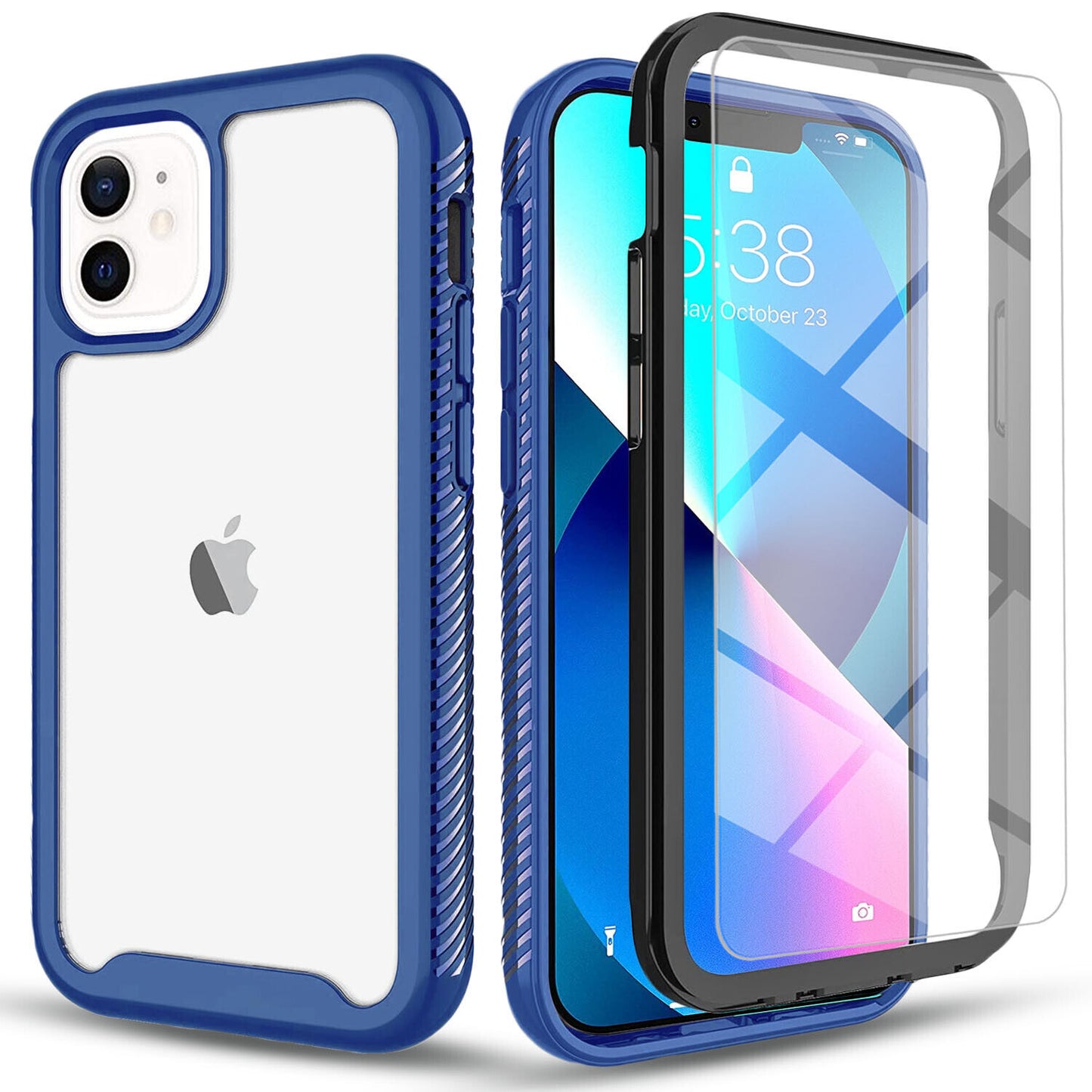 For iPhone 13/13 Pro Max/13 Mini Case Cover Phone Shockproof + Tempered Glass