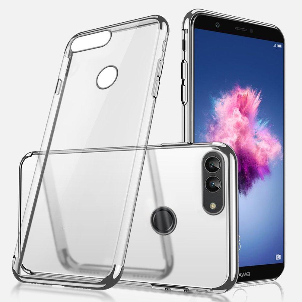 For Huawei P Smart 2017 2019 Clear Black Blue Carbon Fiber Gel Phone Case Cover