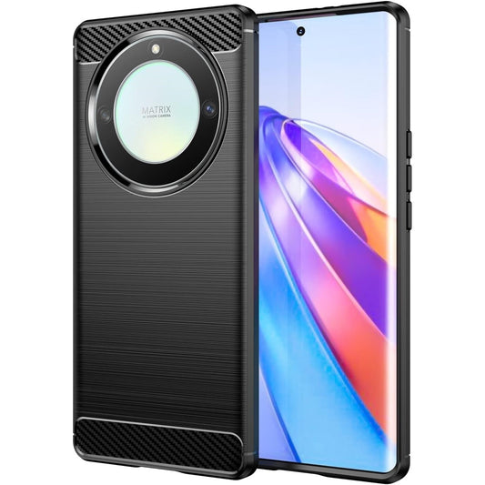 For HONOR MAGIC 5 LITE CARBON FIBER PHONE CASE SHOCKPROOF HEAVY DUTY BLACK COVER