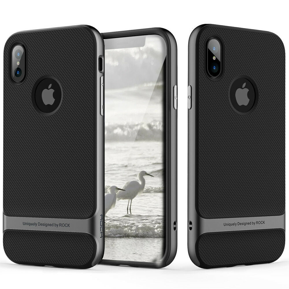 For Apple iPhone XS X Shockproof Phone Case +Tempered Glass Screen Protector