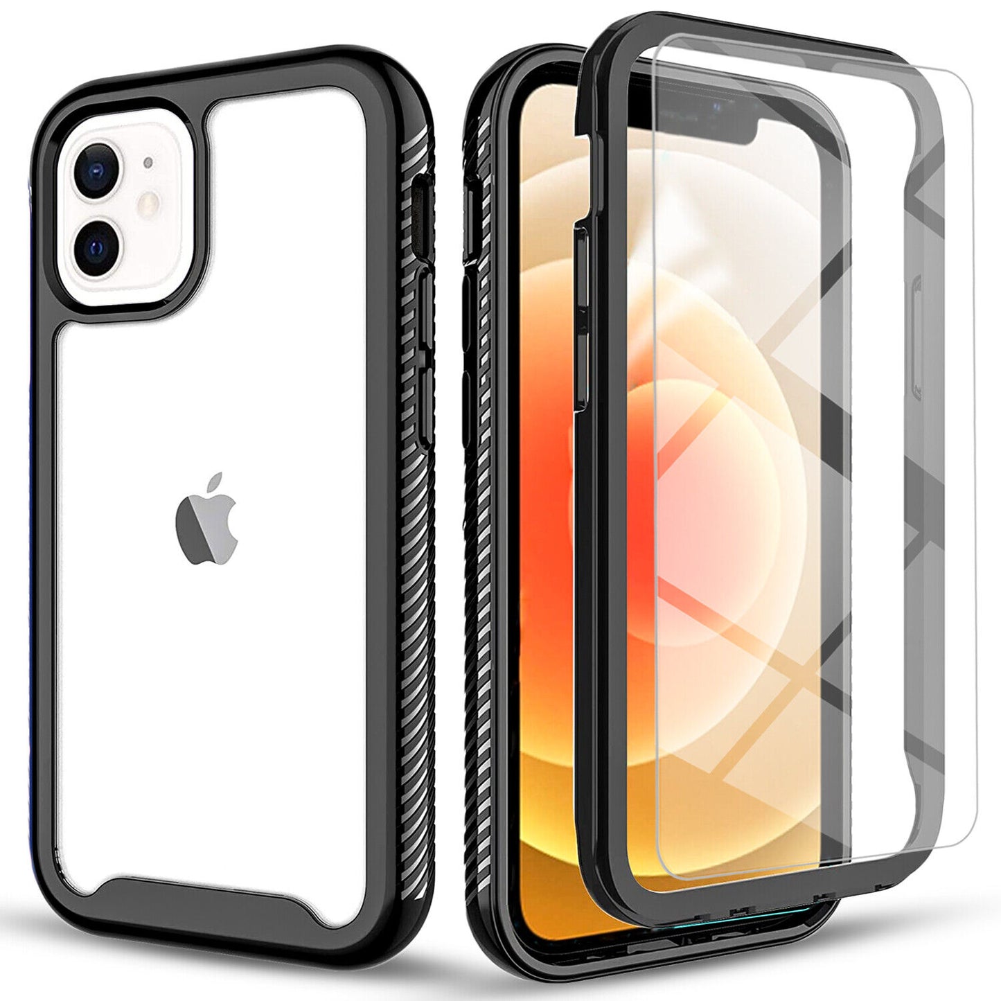 For iPhone 13/13 Pro Max/13 Mini Case Cover Phone Shockproof + Tempered Glass