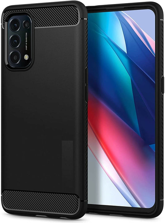 For OPPO A54 5G CARBON FIBRE CASE SHOCKPROOF SLIM HEAVY DUTY BLACK PHONE COVER