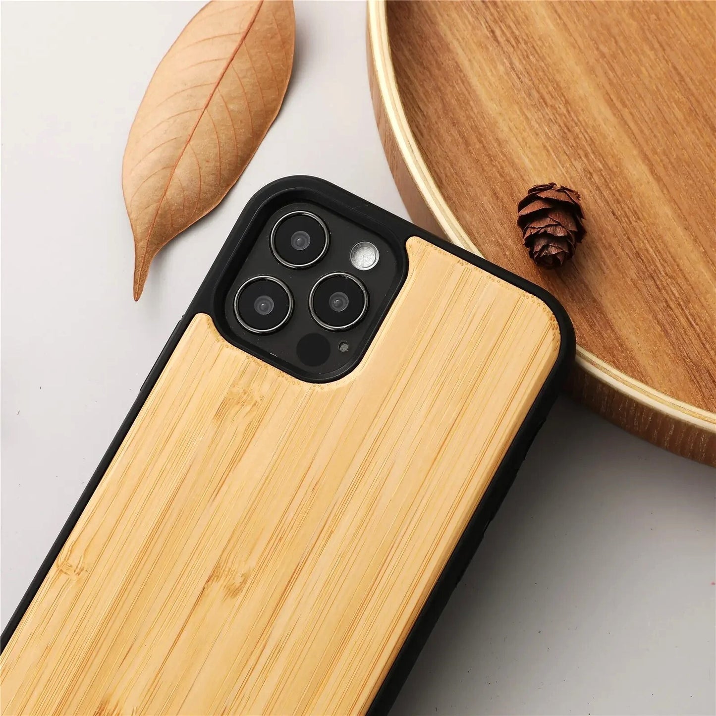 Wooden Case for iPhone 15 14 13 12 Mini 11 Bamboo Walnut wood Eco phone cover