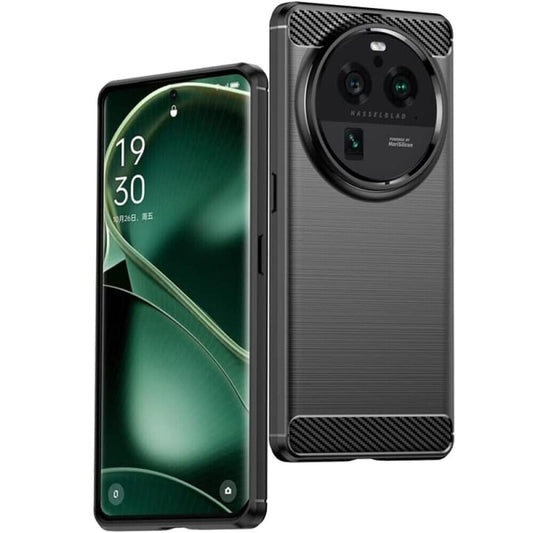 For OPPO FIND X6 PRO CARBON FIBRE CASE SHOCKPROOF HEAVY DUTY BLACK PHONE COVER