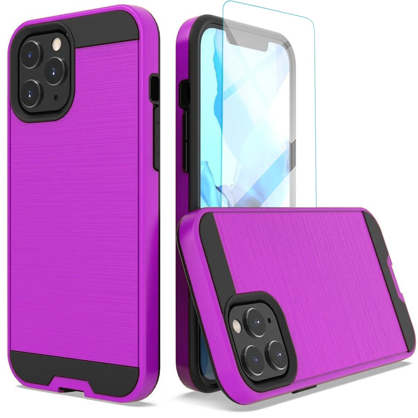 For iPhone 11 Pro Max/11/11 Pro Case Phone Cover Shockproof + Screen Protector