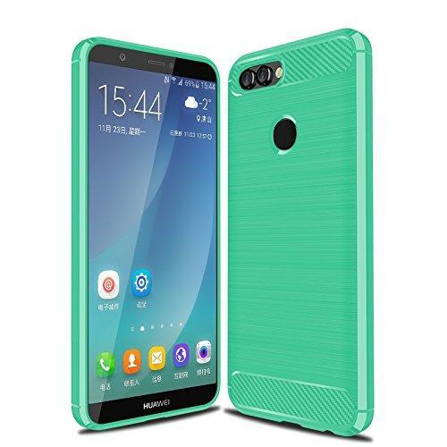 For Huawei P Smart 2017 2019 Clear Black Blue Carbon Fiber Gel Phone Case Cover